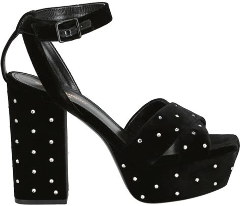 Saint Laurent Farrah Velvet Platform Sandal